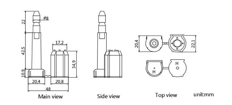 one time use bolt seal，padlock plastic security seal，padlock seal，padlock security seals，plastic container seal，plastic electric water meter seal，plastic indicative seals，plastic length seals，plastic lock seal plastic meter seal，plastic packaging seal，