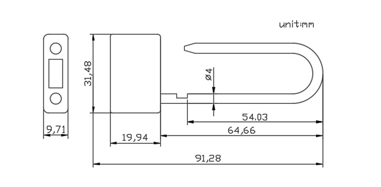 padlock seal CAD